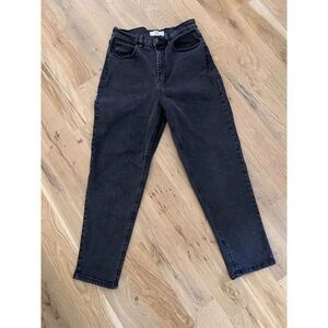 Ardene High Rise Black Wash Mom Jeans Size 5